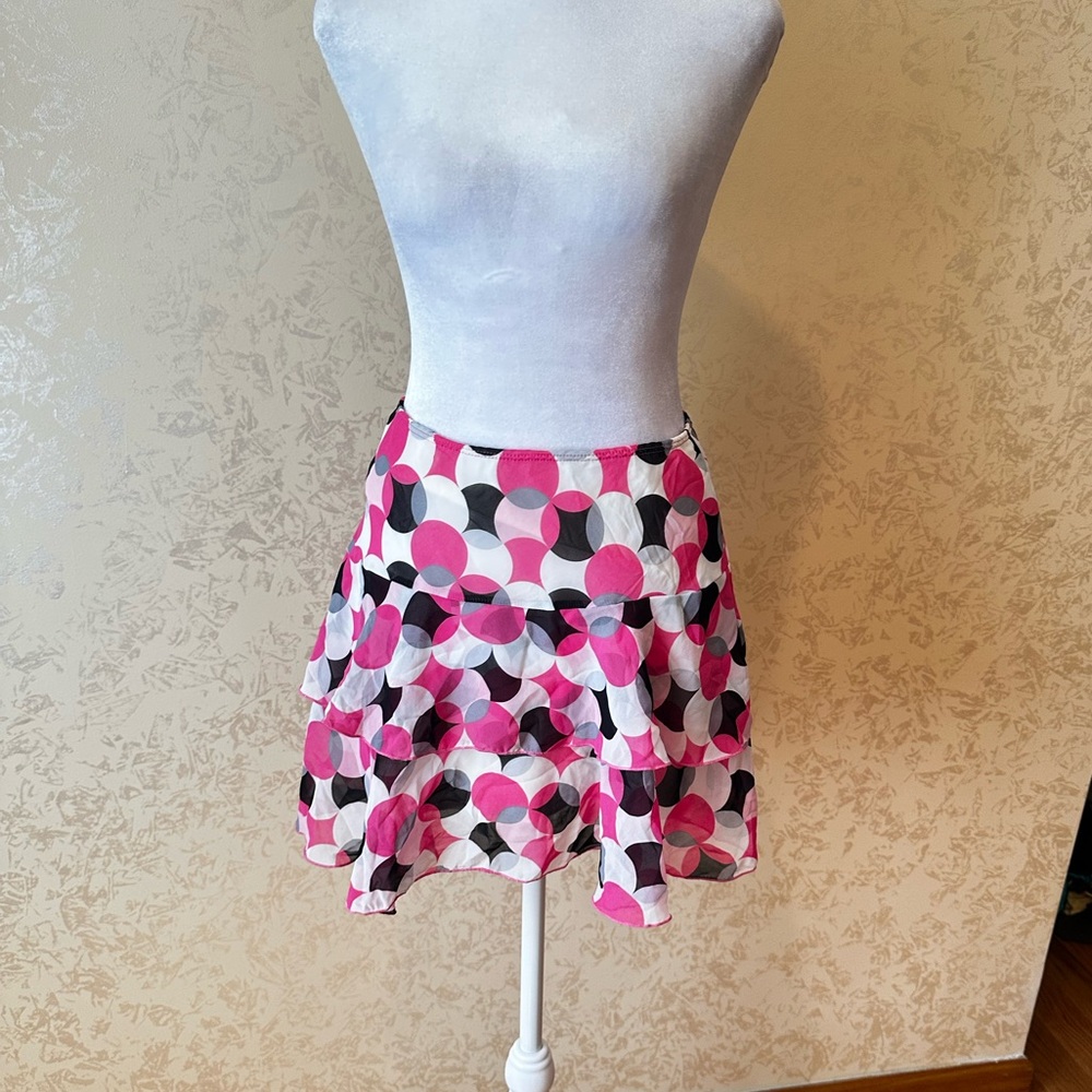 Chic Pink and Black Polka Dot Skirt